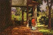 Theodore Clement Steele Woman on the Porch oil